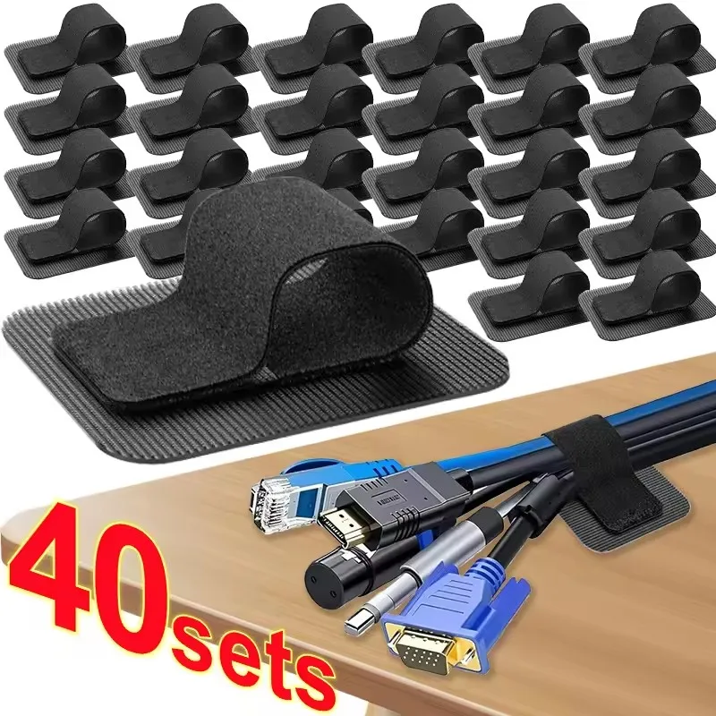Desk Organizer - 4-40 Zestawów do organizacji kabli pod