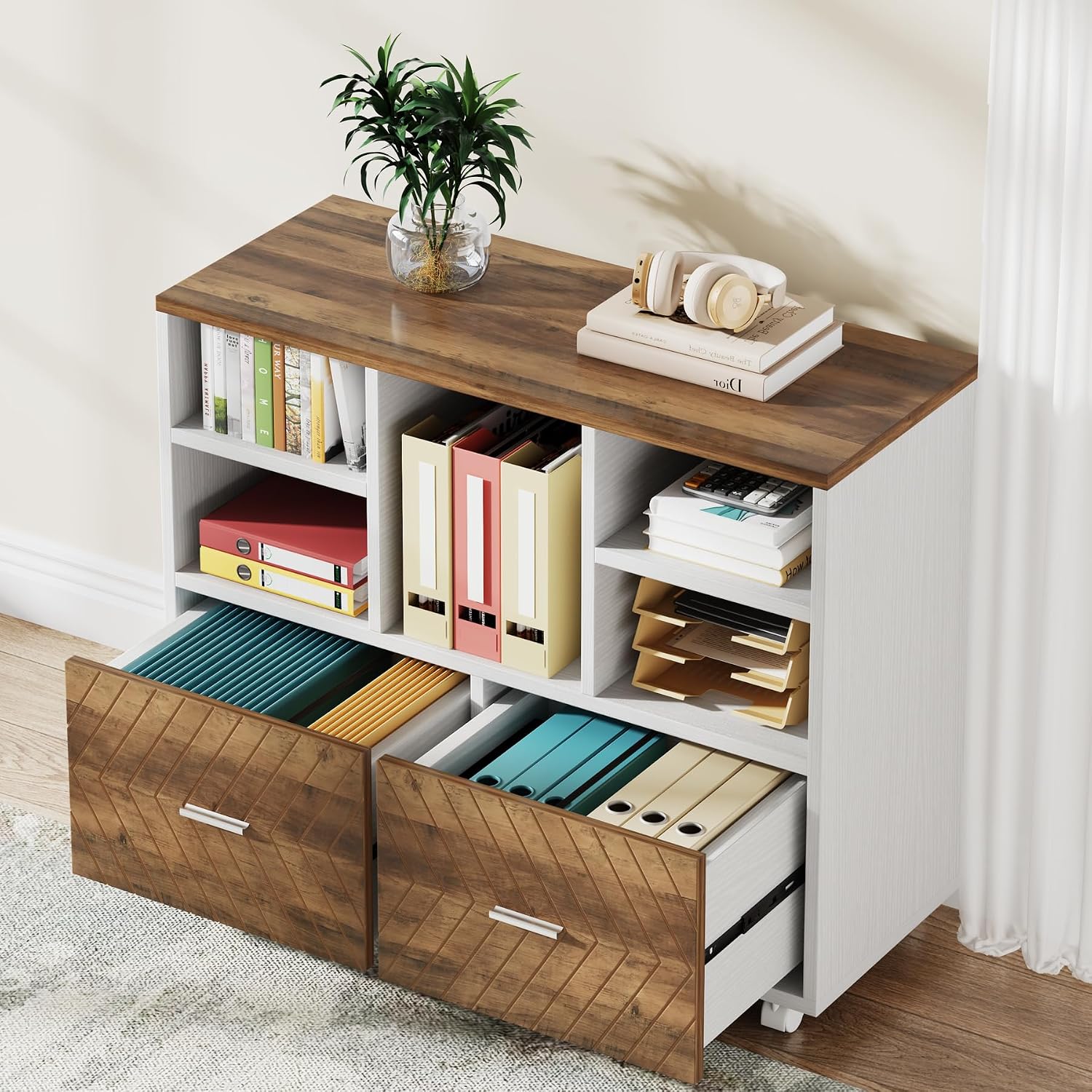 Drewniana szafka na dokumenty  – Printer Stand recenzja i cena