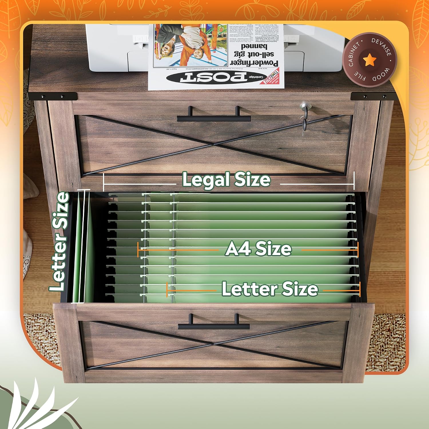 Drewniana szafka na dokumenty  – Printer Stand recenzja i cena